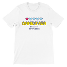 Load image into Gallery viewer, Premium Unisex Crewneck T-shirt pixel game elements set digital life bars menu button as menu stop - Modern Home