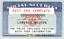 Load image into Gallery viewer, USA -  SSN  - (Social Security Card) Template – PSD File - Modern Home
