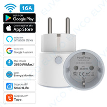 Load image into Gallery viewer, Smart Wifi Power Plug EU 16A 3680W With Power Monitor Timing Smart Home Wireless Socket Outlet Works With Alexa Echo Google Home - Modern Home
