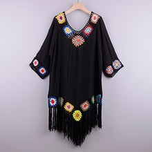 Load image into Gallery viewer, White Bikini Cover Up With Fringe Trim Women Sexy Hollow Tunic Beach Dress 2021 Summer Bathing Suit Beachwear - Modern Home
